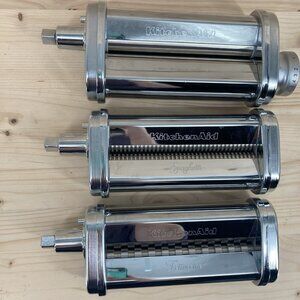 KitchenAid RKSMPRA 3-Piece Pasta Roller & Cutter Attachment Spaghetti Fettuccine